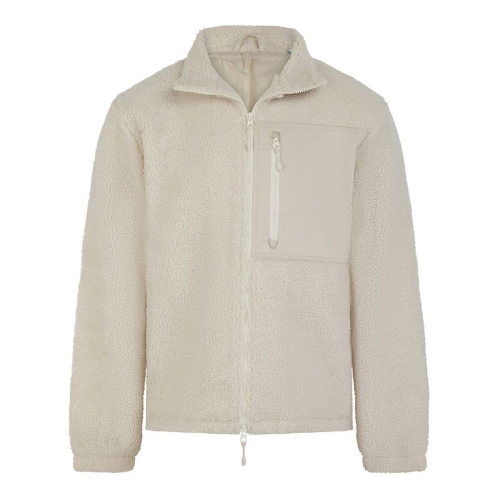 Front Row Unisex Adult Sherpa Recycled Fleece Jacket / Natural